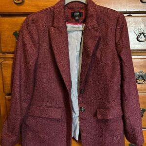 J. Crew Maroon Herringbone Blazer